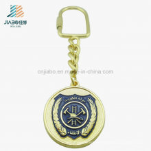 Antique Gold Emboss Panit Enamel Metal Gold Keychain for Promotional